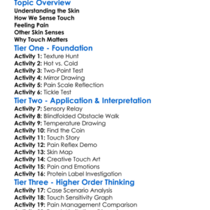 Touch Pain And Skin Senses Worksheet Activity Booklet