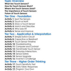 Touch Sensors Worksheet Activity Booklet