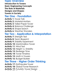 Tower Construction Worksheet Activity Booklet