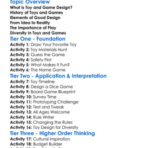 Toy And Game Design Worksheet Activity Booklet