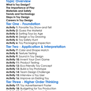 Toy Design Worksheet Activity Booklet