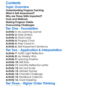 Tracking Progress And Self-Assessment Worksheet Activity Booklet