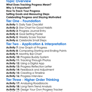 Tracking Progress Worksheet Activity Booklet