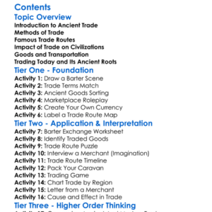 Trade And Commerce In Ancient Times Worksheet Activity Booklet