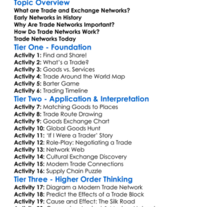 Trade And Exchange Networks Worksheet Activity Booklet