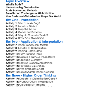 Trade And Globalization Worksheet Activity Booklet