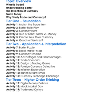 Trade Barter And Currency Worksheet Activity Booklet