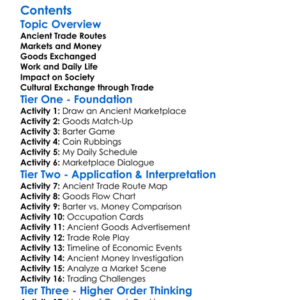 Trade Economy And Daily Life In Ancient Times Worksheet Activity Booklet