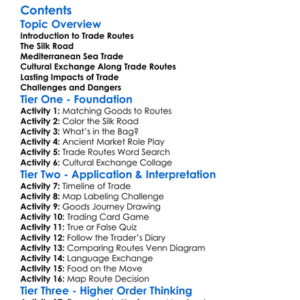 Trade Routes And Cultural Exchange Silk Road Mediterranean Etc Worksheet Activity Booklet
