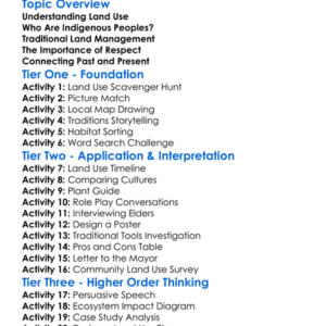 Traditional And Indigenous Land Use Worksheet Activity Booklet
