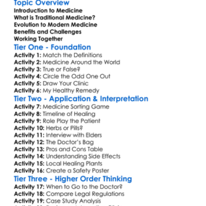 Traditional And Modern Medicine Worksheet Activity Booklet