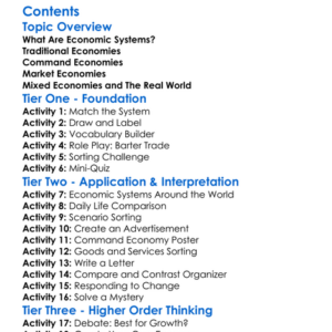 Traditional Command And Market Economies Worksheet Activity Booklet