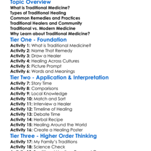 Traditional Medicine And Healing Worksheet Activity Booklet