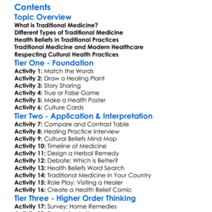 Traditional Medicine And Health Beliefs Worksheet Activity Booklet