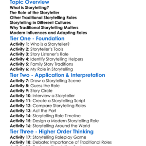 Traditional Storytelling Roles Worksheet Activity Booklet