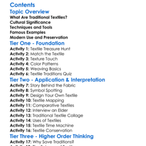 Traditional Textiles From Around The World Worksheet Activity Booklet