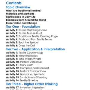 Traditional Textiles From Different Cultures Worksheet Activity Booklet