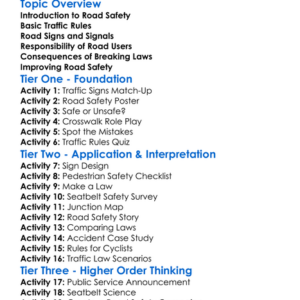 Traffic And Road Safety Law Worksheet Activity Booklet