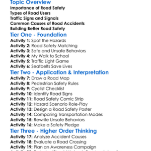 Traffic And Road Safety Worksheet Activity Booklet