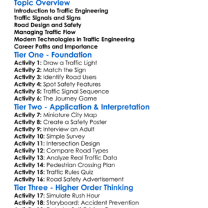 Traffic Engineering Worksheet Activity Booklet