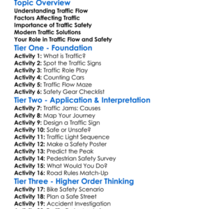 Traffic Flow And Safety Worksheet Activity Booklet