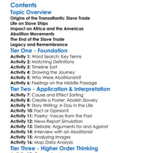 Transatlantic Slave Trade And Its Abolition Worksheet Activity Booklet