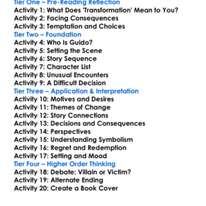 Transformation Mary Shelley Worksheet Activity Booklet