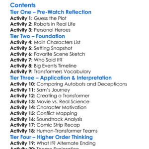 Transformers Revenge Of The Fallen 2009 Worksheet Activity Booklet