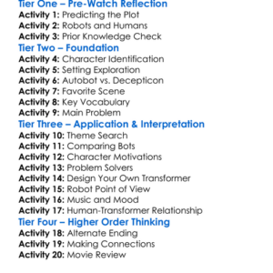Transformers Rise Of The Beasts 2023 Worksheet Activity Booklet