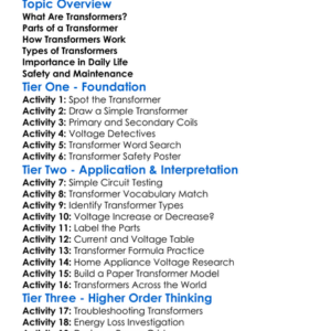 Transformers Worksheet Activity Booklet