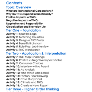 Transnational Corporations And Their Impact Worksheet Activity Booklet