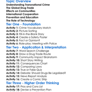 Transnational Crime And Drug Trade Worksheet Activity Booklet