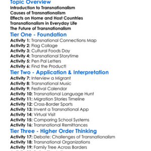 Transnationalism Worksheet Activity Booklet