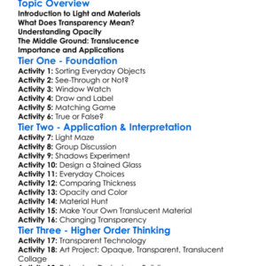 Transparency And Opacity Worksheet Activity Booklet