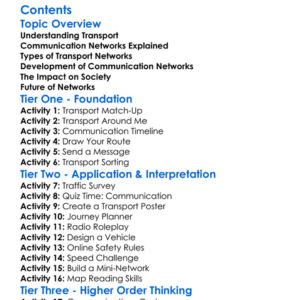Transport And Communication Networks Worksheet Activity Booklet