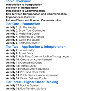 Transportation And Communication Worksheet Activity Booklet
