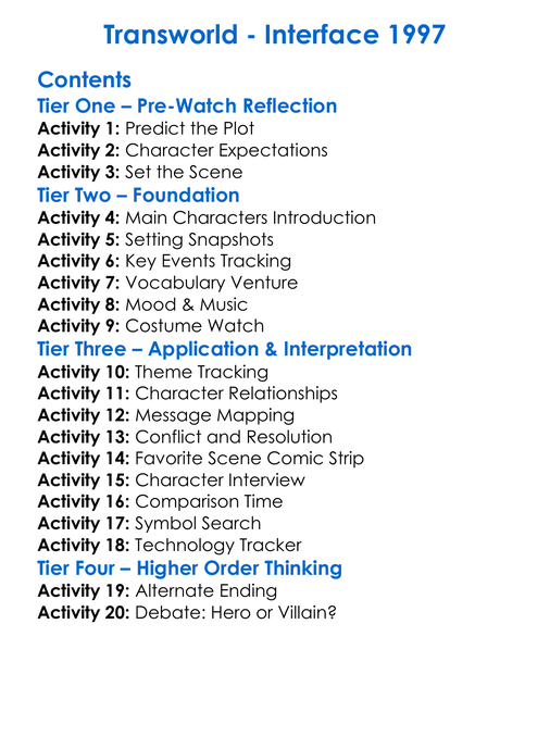 Transworld Worksheet Activity Booklet
