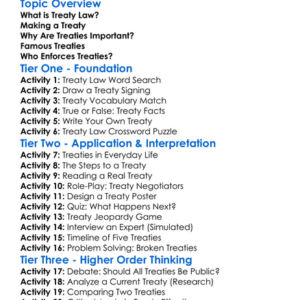 Treaty Law Worksheet Activity Booklet