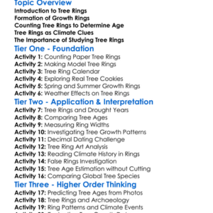 Tree Rings And Age Determination Worksheet Activity Booklet