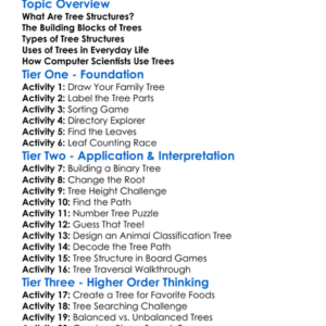 Tree Structures Worksheet Activity Booklet