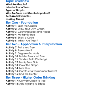 Trees And Graphs Worksheet Activity Booklet