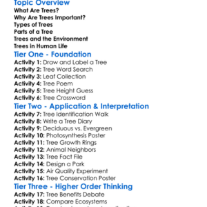 Trees Worksheet Activity Booklet