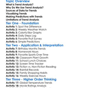 Trend Analysis Worksheet Activity Booklet