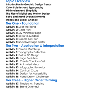 Trends In Graphic Design Worksheet Activity Booklet