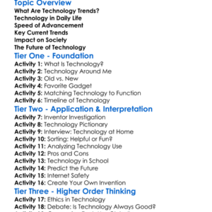 Trends In Technology Worksheet Activity Booklet