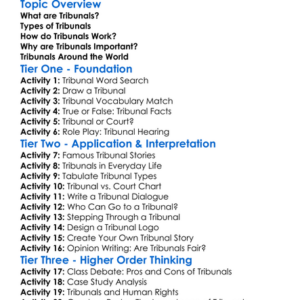 Tribunals Worksheet Activity Booklet