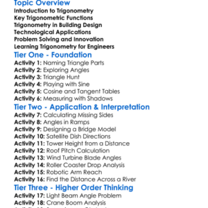 Trigonometry In Engineering Worksheet Activity Booklet