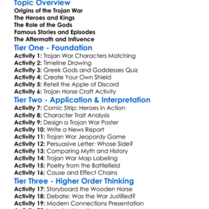 Trojan War Legends Worksheet Activity Booklet