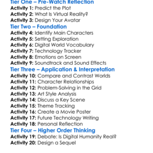 Tron Ares 2025 Worksheet Activity Booklet