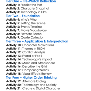 Tron The Next Day 2011 Worksheet Activity Booklet